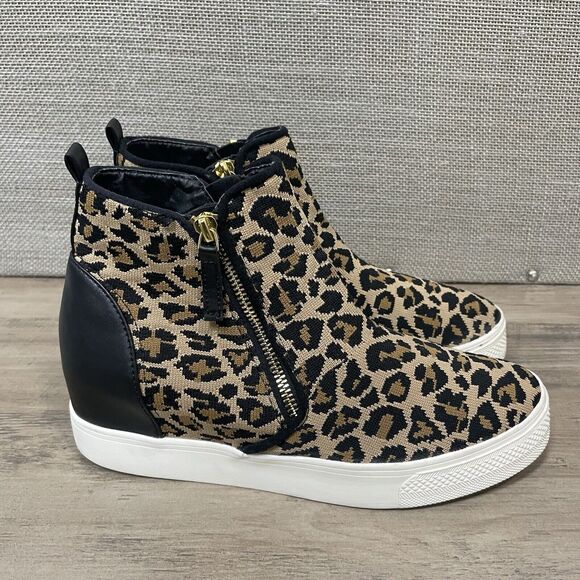 STEVE MADDEN Hidden Wedge Womens 9.5M Loxley Ankle Bootie Animal Print Casual - Picture 2 of 9